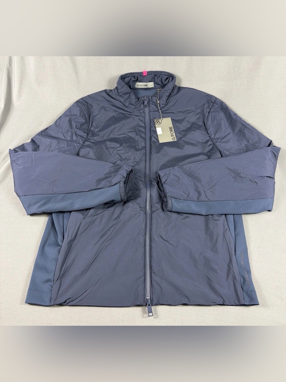 G/Fore G4 Golf Jacket Sleeve Logo Large Navy Blue Nylon Polyurethane MSRP $360